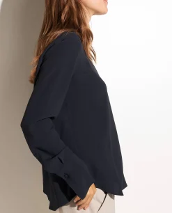 Fashion Blouse In Zijde-Mix Vrouwen Blouses