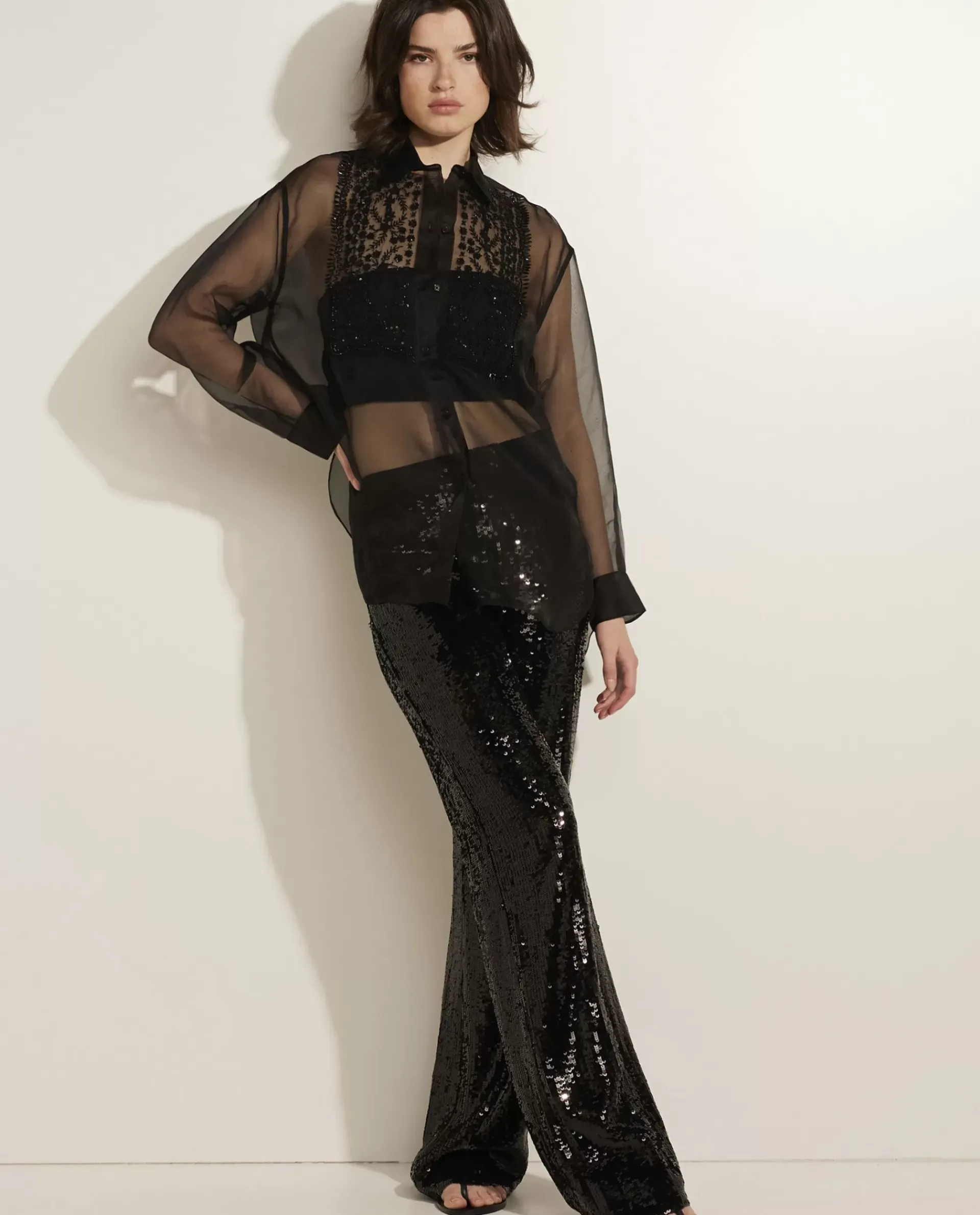 Store Broek Met Pailletten Vrouwen Broeken