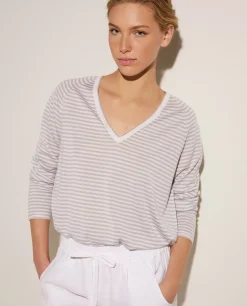 Clearance Cashmere Mix V-Hals Top Vrouwen Tops
