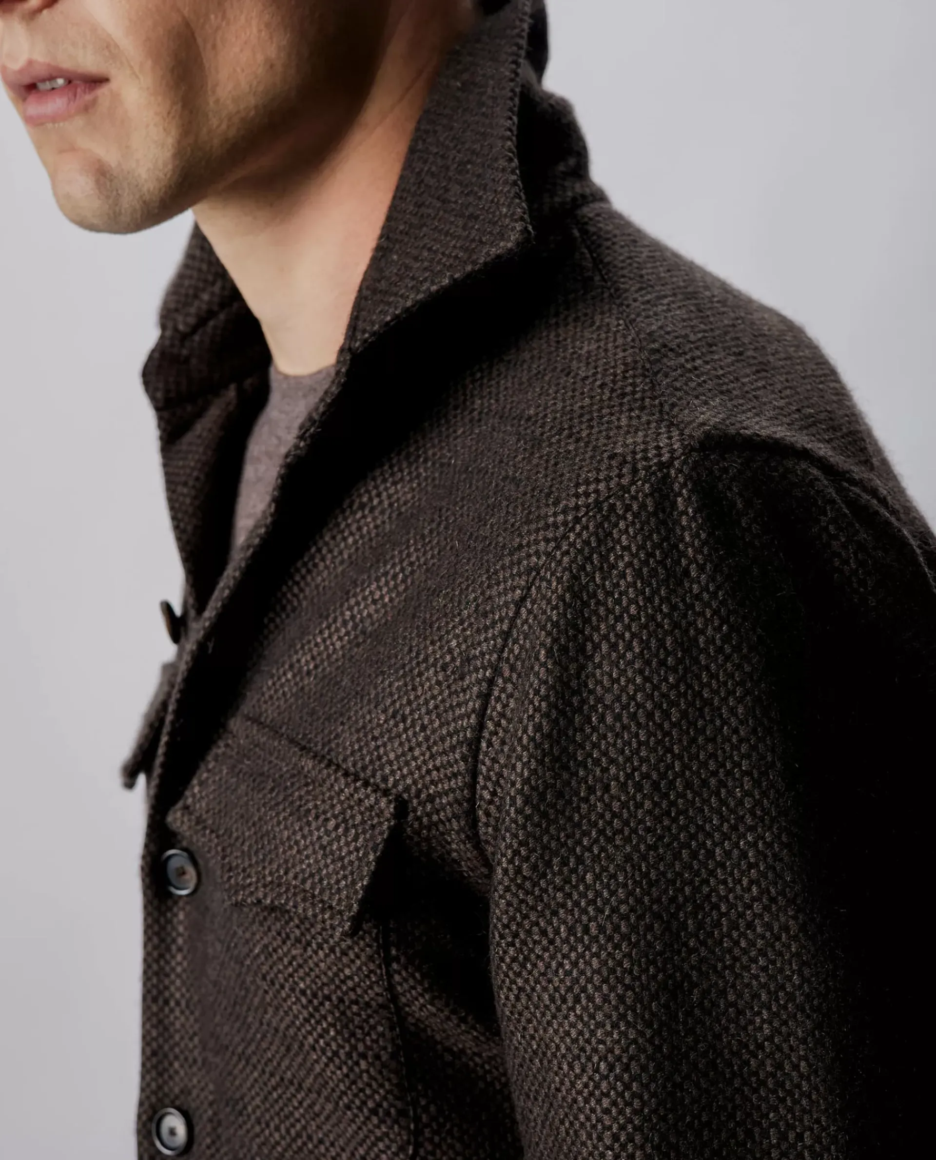New Cashmere Shirtjacket Mannen Jasjes