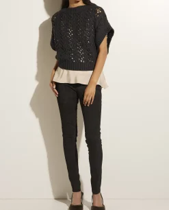 Clearance Cashmere-Zijden Korte Sweater Vrouwen Tops
