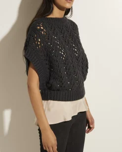 Clearance Cashmere-Zijden Korte Sweater Vrouwen Tops