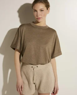 Fashion Cashmere-Zijden T-Shirt Vrouwen Tops