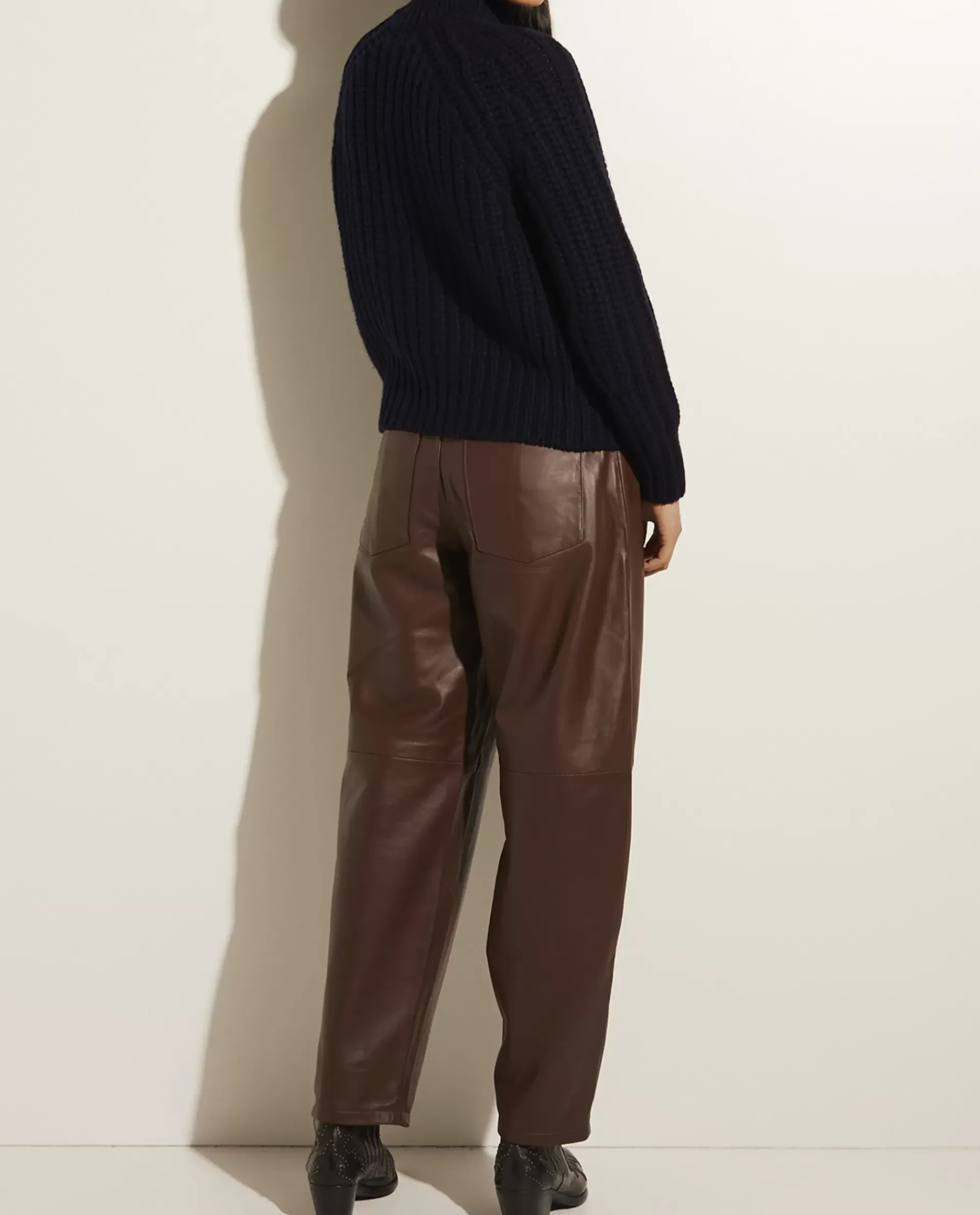 Store Chamomile Leren Broek Vrouwen Broeken
