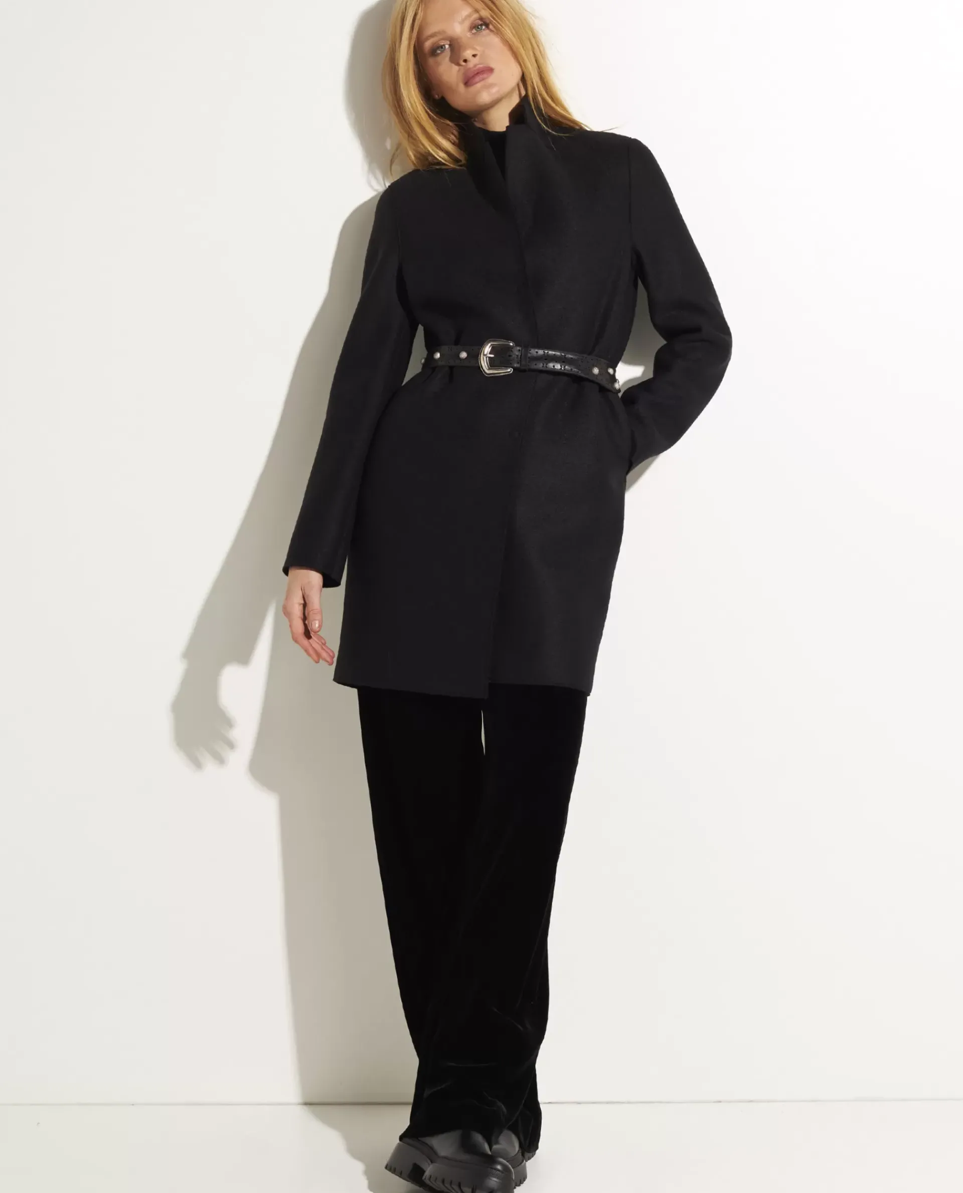 New Cocoon Jas In Geperste Wol Vrouwen Jassen