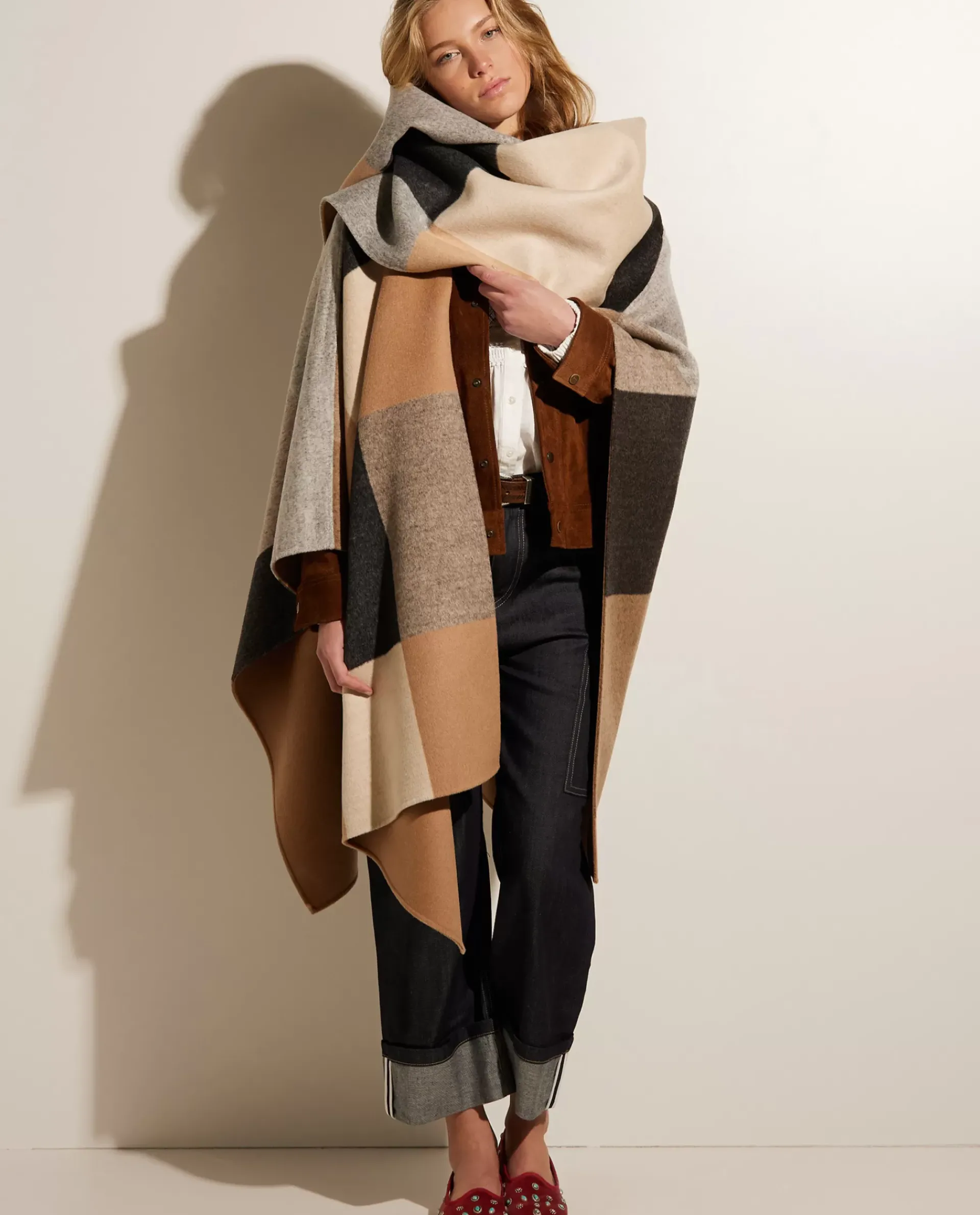 Online Double Face Poncho Vrouwen Jassen