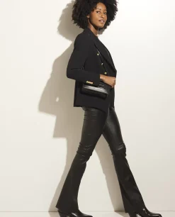 Best Sale Flared Broek In Stretch Leer Vrouwen Broeken