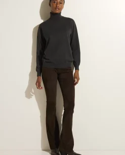 Shop Flared Broek In Stretch Suede Vrouwen Broeken