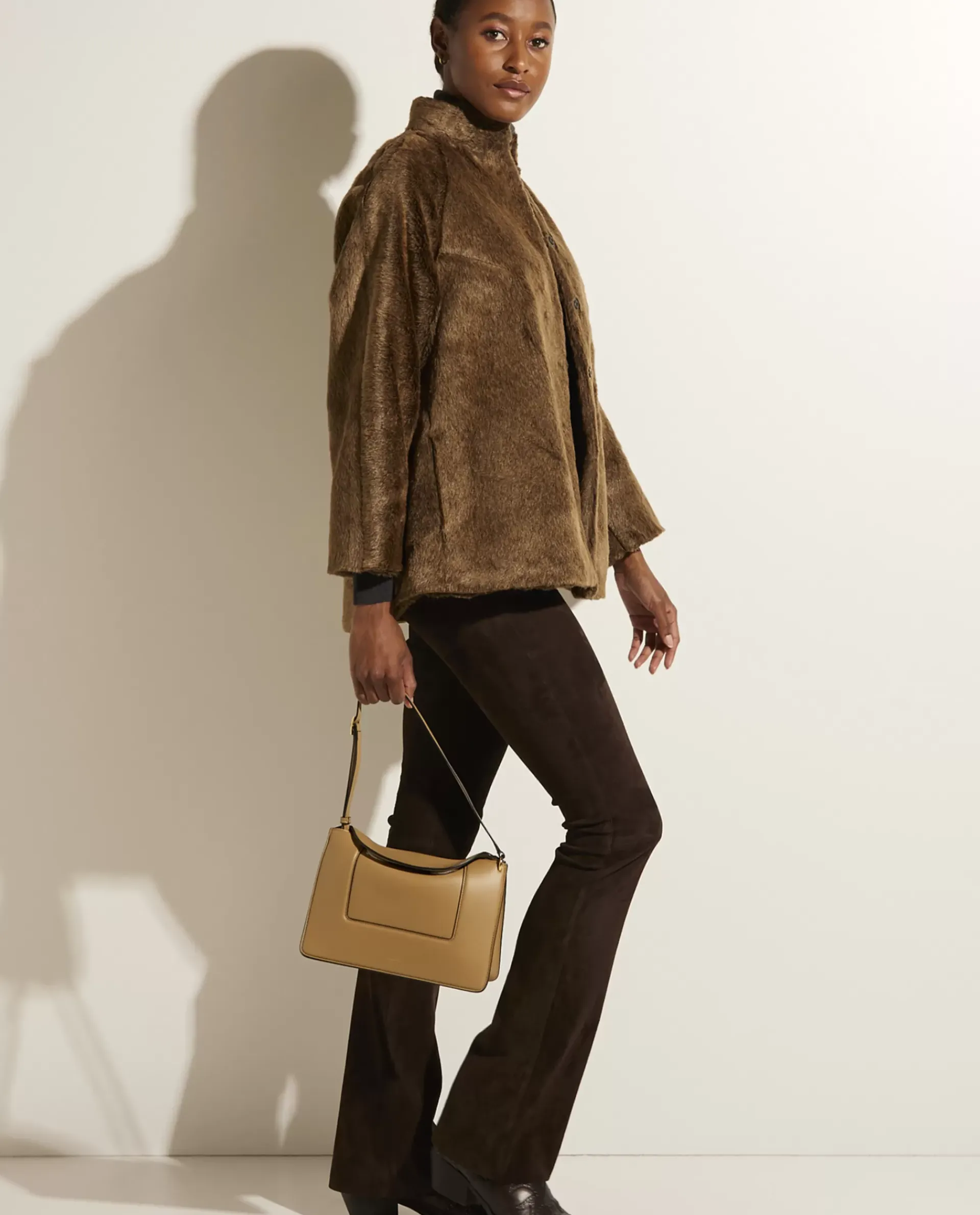 Shop Flared Broek In Stretch Suede Vrouwen Broeken