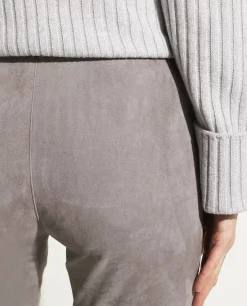 Sale Flared Broek In Stretch Suede Vrouwen Broeken