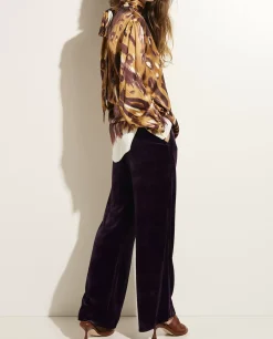 Sale Fluwelen Wijde Broek Vrouwen Broeken