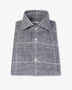 Flash Sale Geruit Linnen Shirt Mannen Shirts