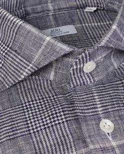 Flash Sale Geruit Linnen Shirt Mannen Shirts