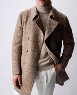 Flash Sale Geruite Cashmere Jas Mannen Jassen