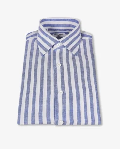Shop Gestreept Linnen Shirt Mannen Shirts