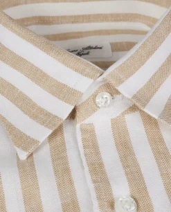 Store Gestreept Linnen Shirt Mannen Shirts