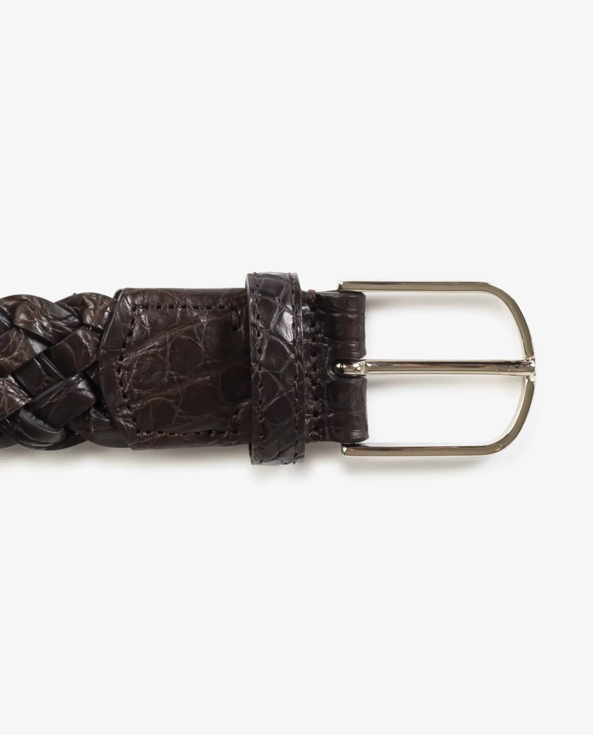 Cheap Gevlochten Krokodillen Leren Riem Mannen Riemen