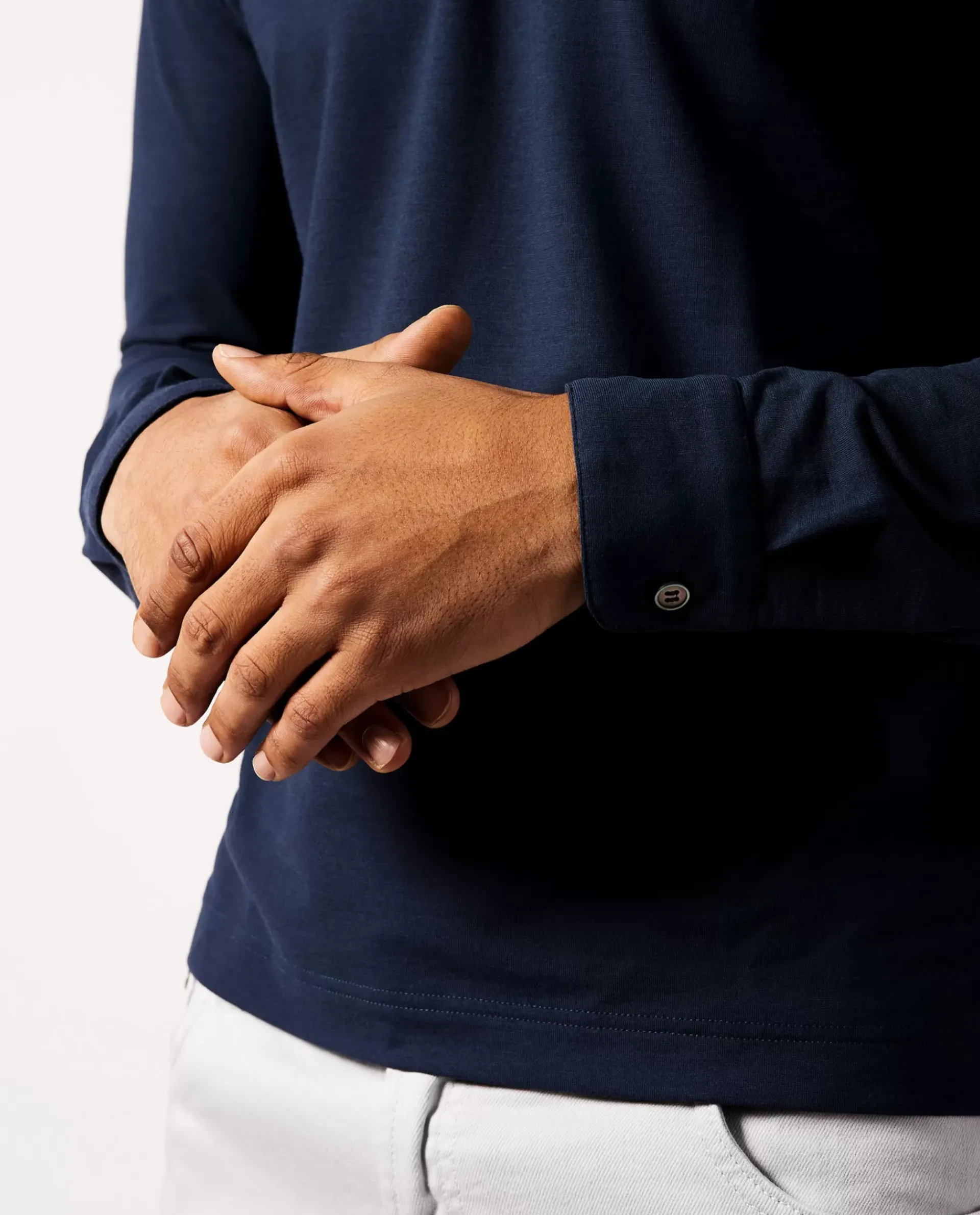 New Ice Cotton Lange Mouw Polo Mannen Polo