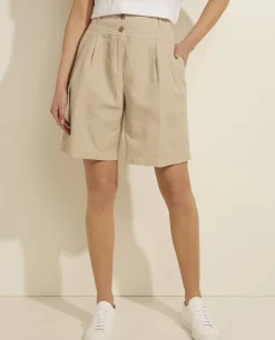 Fashion Katoen Linnen Mix Shorts Vrouwen Broeken
