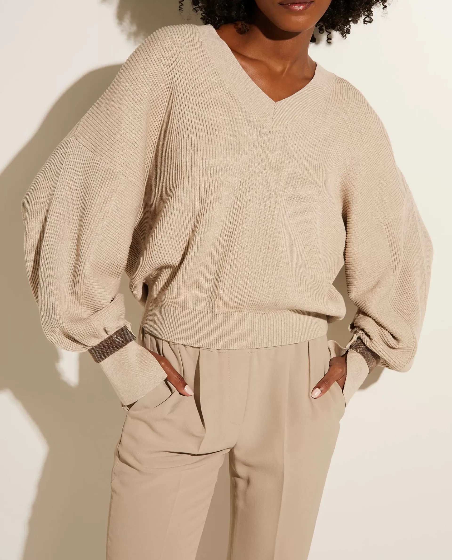Cheap Katoenen V-Hals Trui Vrouwen Sweaters