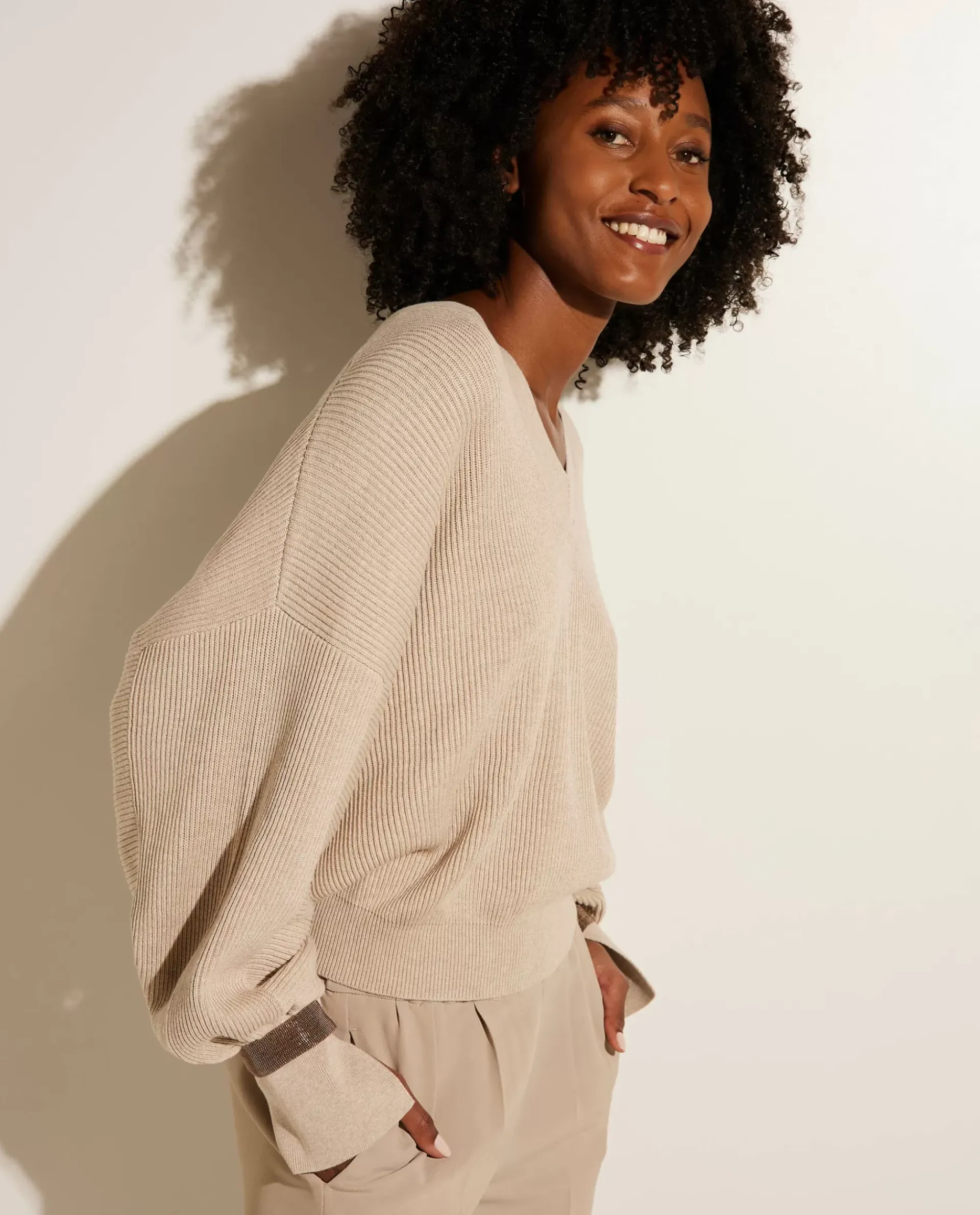 Cheap Katoenen V-Hals Trui Vrouwen Sweaters