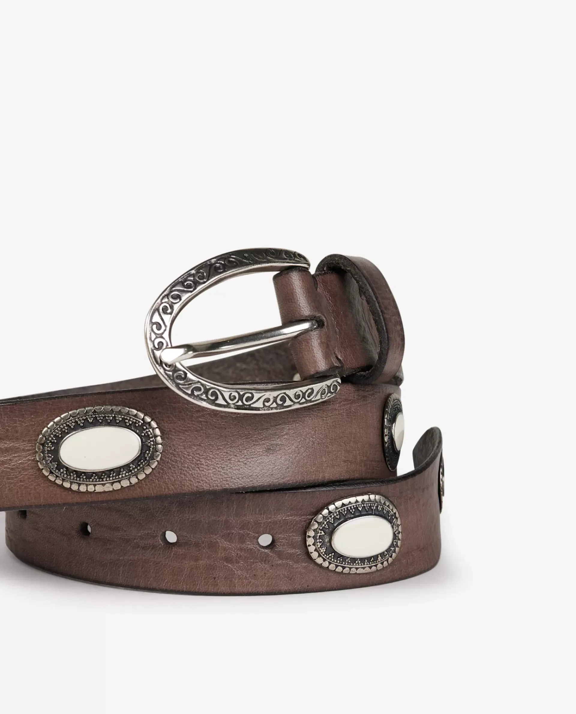 Best Sale Leren Ceintuur Met Zilveren Accenten Vrouwen Accessoires
