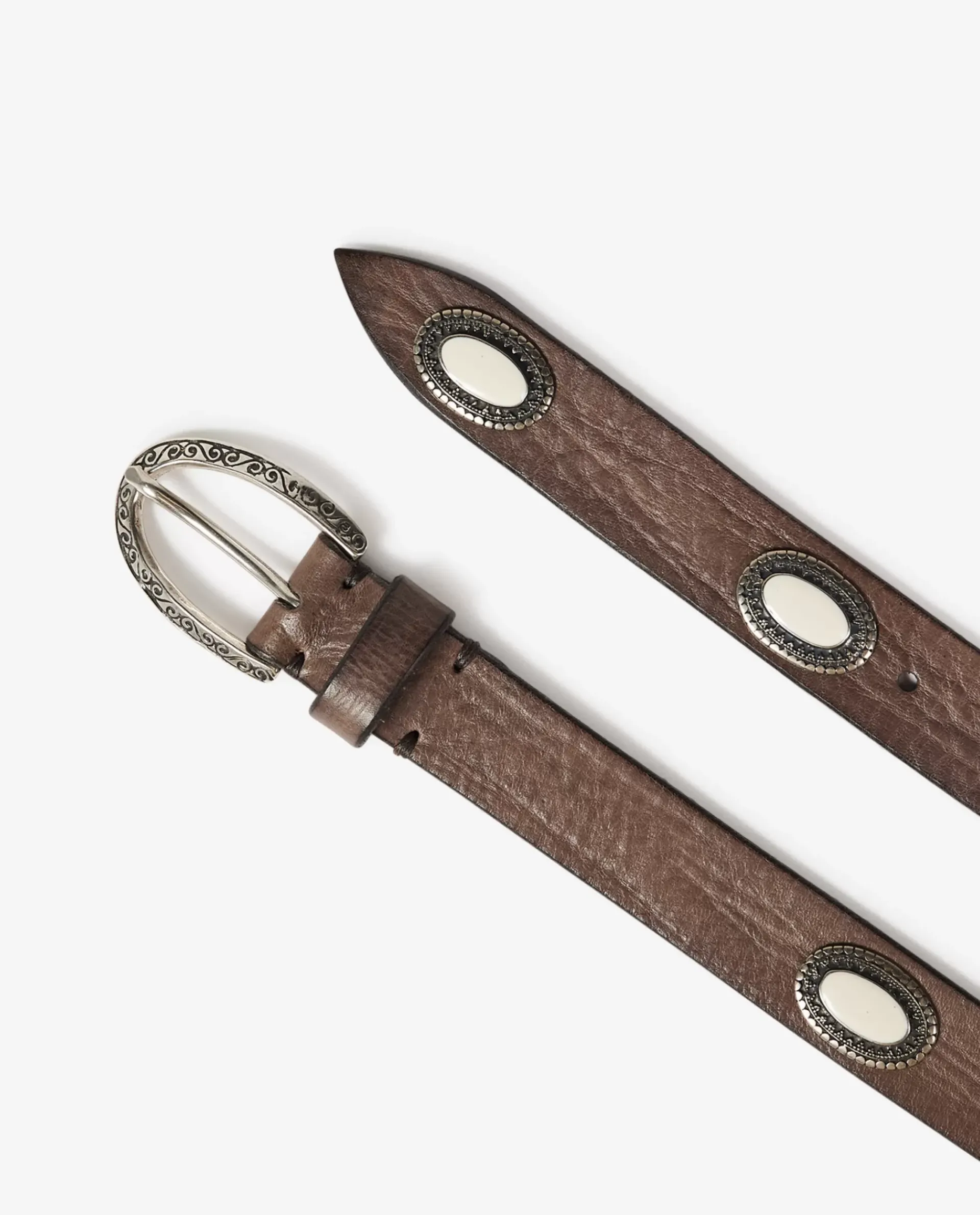 Best Sale Leren Ceintuur Met Zilveren Accenten Vrouwen Accessoires