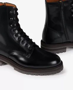 Outlet Leren Combat Laarzen Vrouwen Schoenen