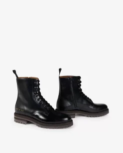 Outlet Leren Combat Laarzen Vrouwen Schoenen