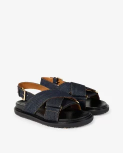Cheap Leren Denim Sandalen Vrouwen Schoenen
