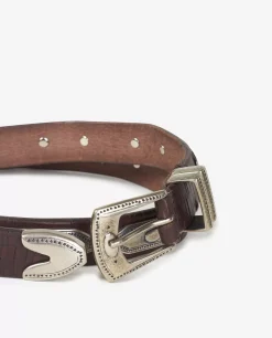 Discount Leren Riem Met Zilveren Accenten Vrouwen Accessoires