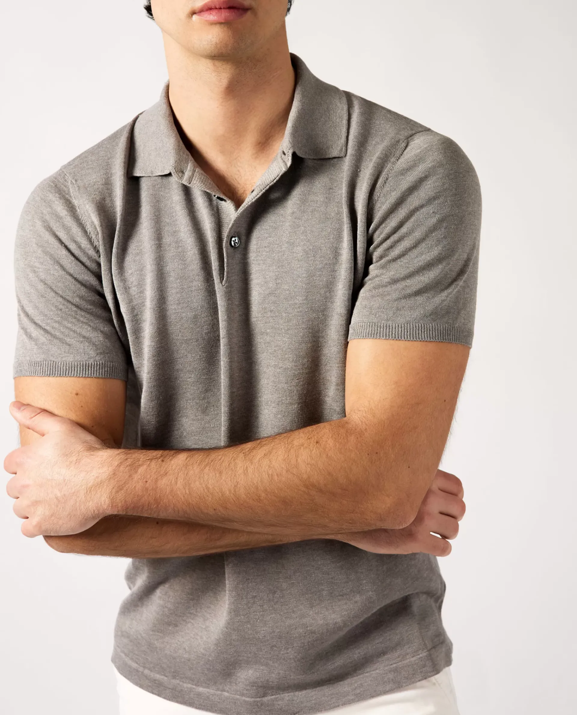 Outlet Linnen Katoenen Polo Mannen Knitwear