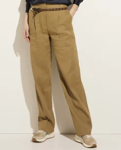 Outlet Linnen-Katoenen Pantalon Vrouwen Broeken
