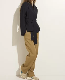 Outlet Linnen-Katoenen Pantalon Vrouwen Broeken