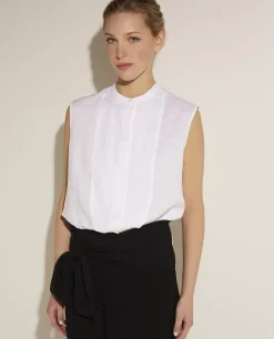 Hot Mouwloze Linnen Top Vrouwen Tops