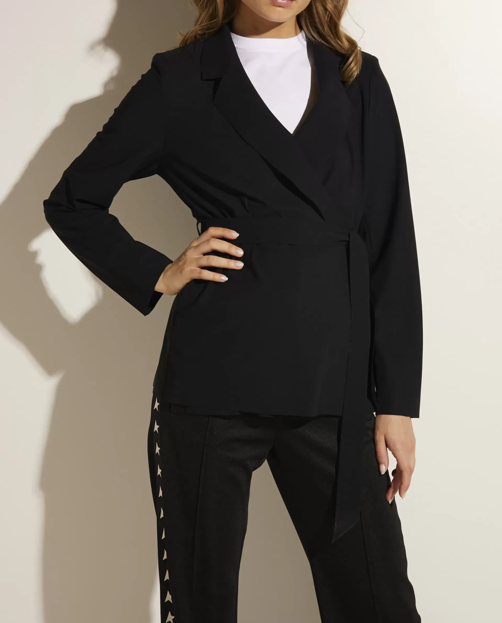 Best Sale Soepele Blazer Met Ceintuur Vrouwen Blazers