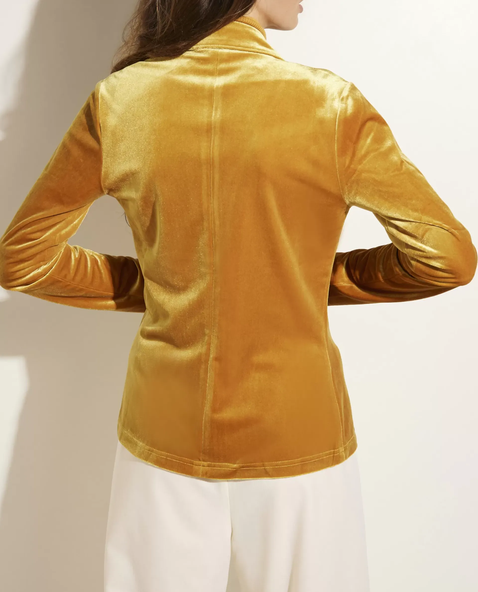 Shop Stretch-Fluwelen Blouse Vrouwen Blouses