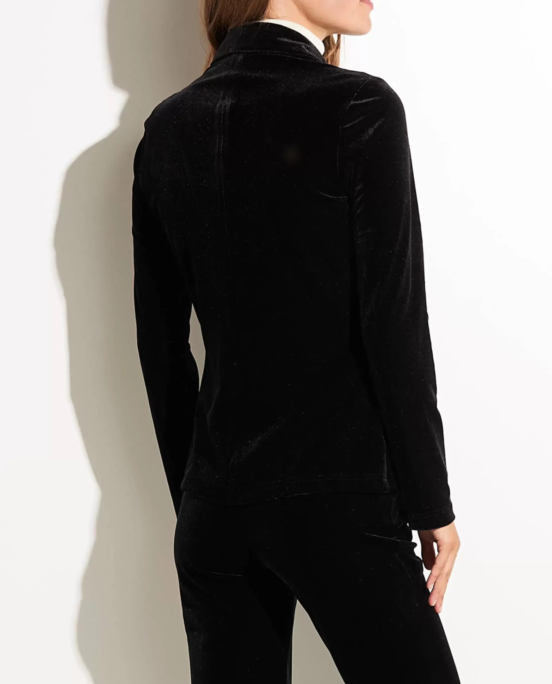 Store Stretch-Fluwelen Blouse Vrouwen Blouses