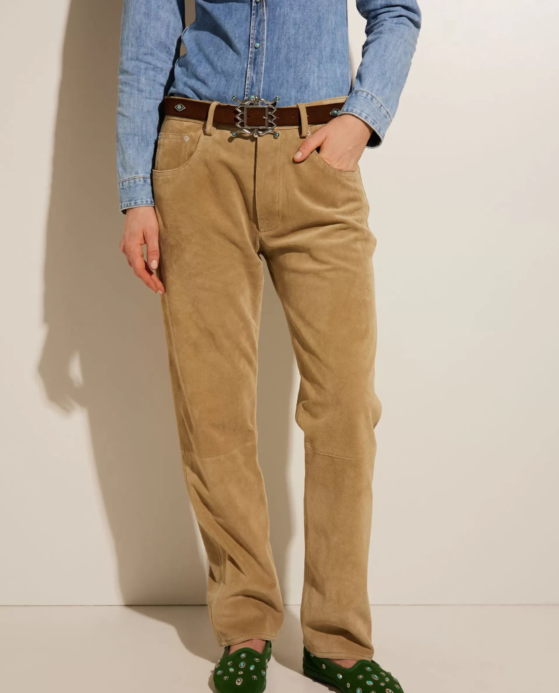 Store Suede Broek Vrouwen Broeken