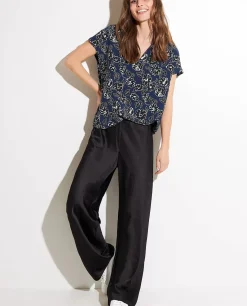 Hot Wijde Satijnen Broek Vrouwen Broeken