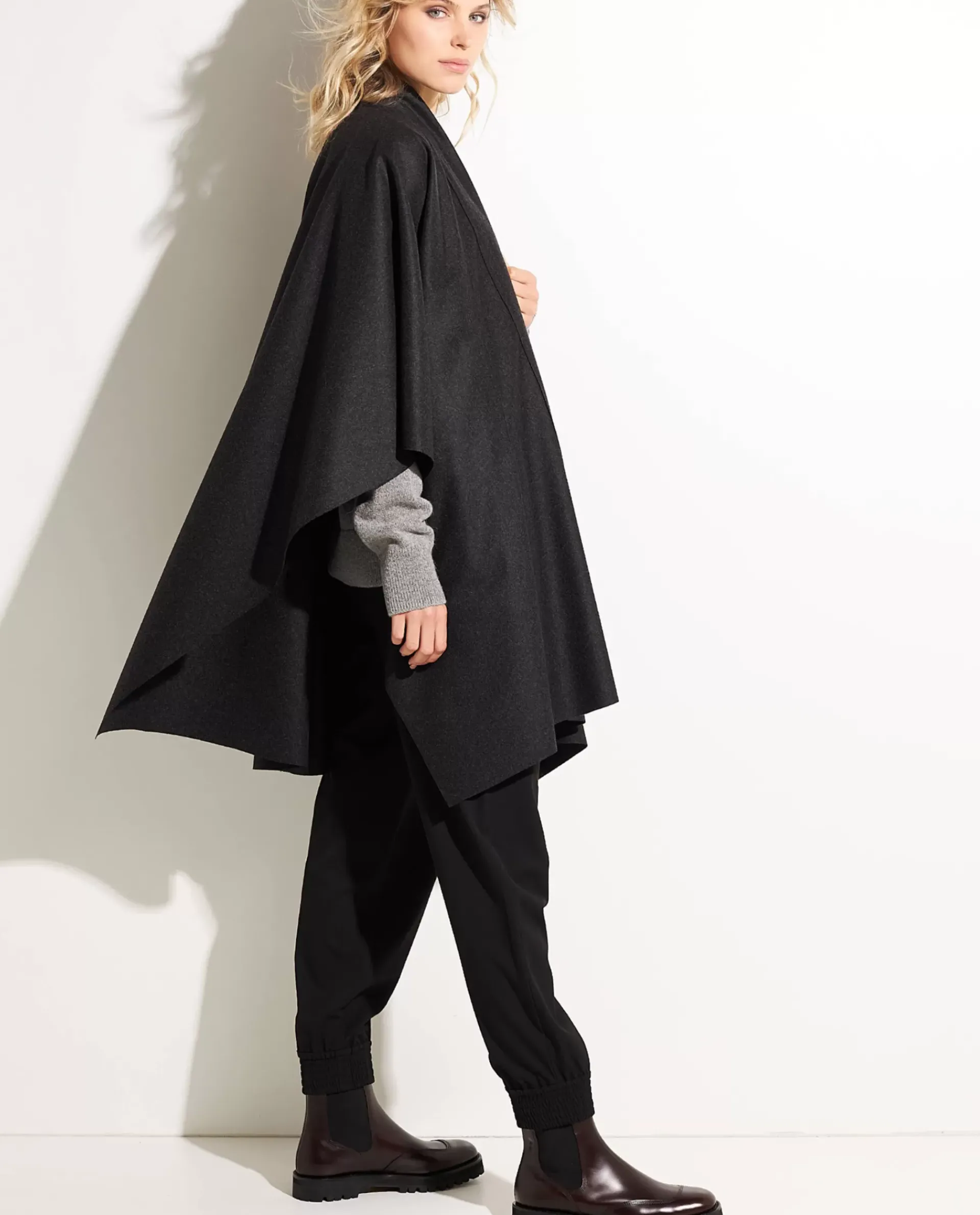 Store Wol-Cashmere Cape Vrouwen Jassen
