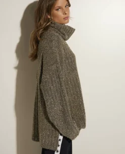 Online Wollen Glitter Coltrui Vrouwen Knitwear