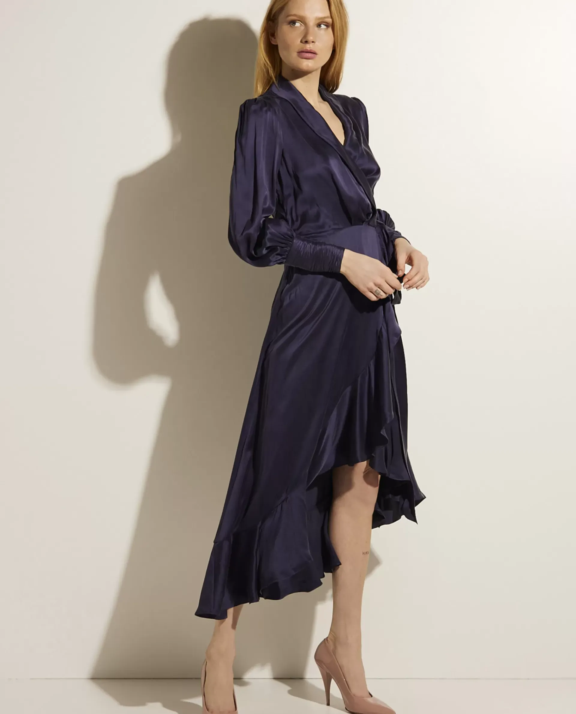 Best Sale Zijde Jurk Met Volants Vrouwen Jurken