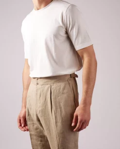 Fashion Zijde Katoenen T-Shirt Mannen T-Shirts