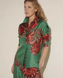 Store Zijden Blouse Vrouwen Blouses