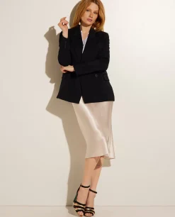 Store Zijden Blouse Met Bandkraag Vrouwen Blouses