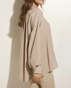 Clearance Zijden-Wollen Blouse Vrouwen Blouses